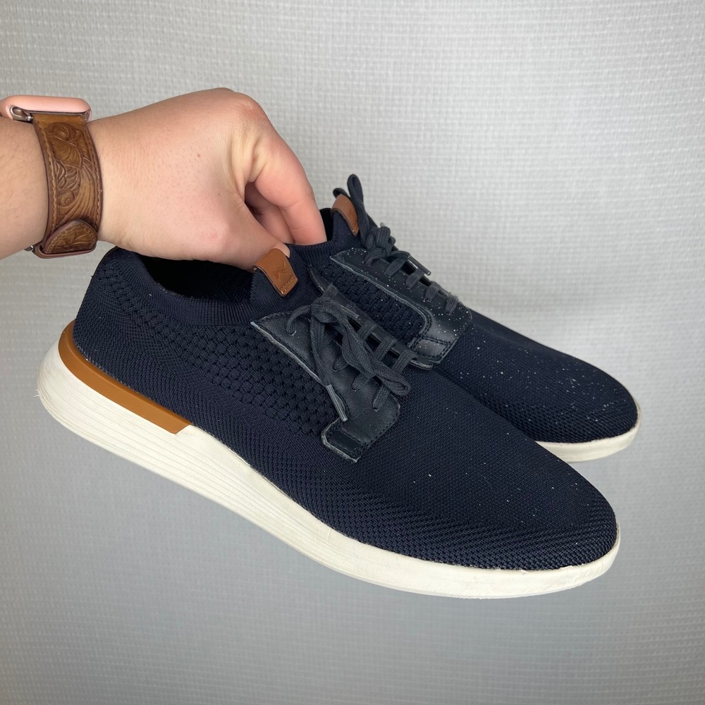 Wolf &‎ Shepherd SwiftKnit Derby Mens Navy Blue Knit Hybrid Sneakers Shoes 9